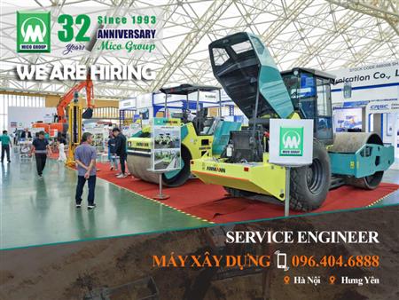 Tuyển dụng Kỹ thuật Dịch vụ Máy xây dựng tại Hà Nội, Hưng Yên