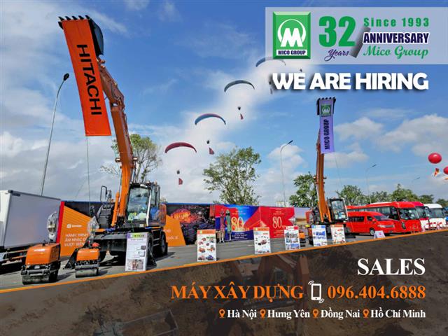 Nhân viên Kinh doanh Máy xây dựng tại Hà Nội, Hưng Yên, Đồng Nai và Hồ Chí Minh