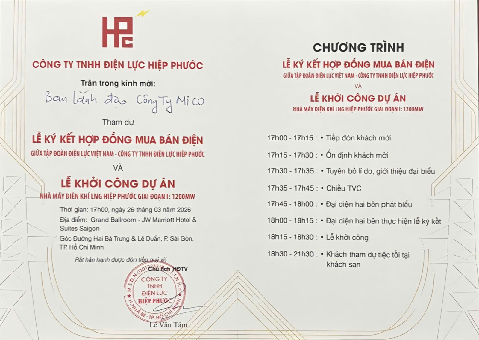 MICO GROUP tham gia lễ khởi công với tư cách khách mời danh dự