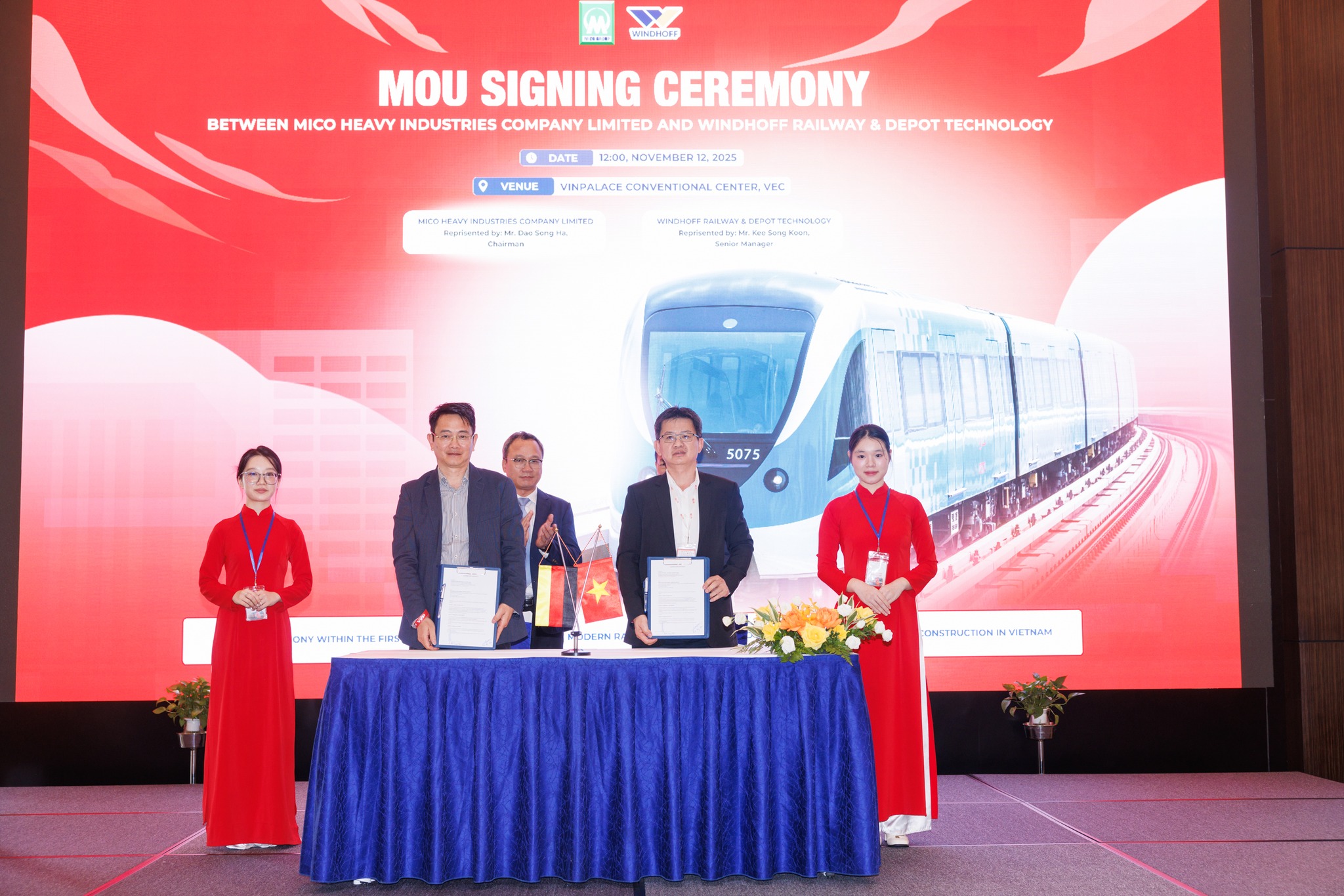 Đại diện MICO GROUP&nbsp; ông Đào Song Hà và WINDHOFF ông Kee Song Koon&nbsp;ký kết thỏa thuận hợp tác bền vững